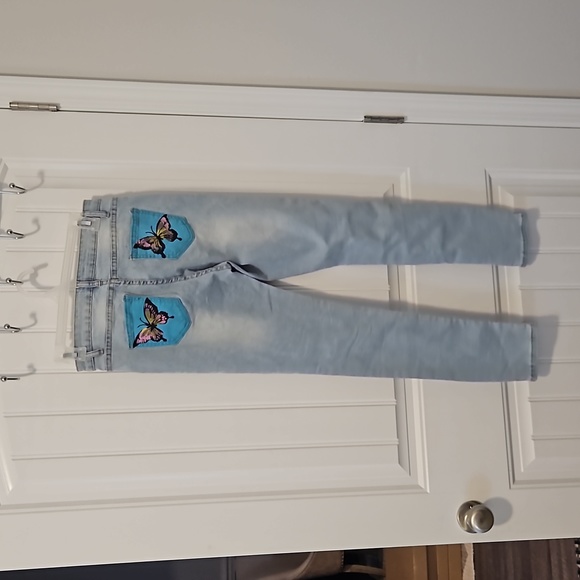 Shein Graphic 1999 Buterfly High Rise Skinny Jeans Size Medium - Picture 2 of 11